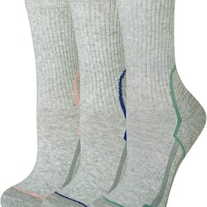 Women's Comfortable Cushioned Hiking Crew Socks, 3 Pairs